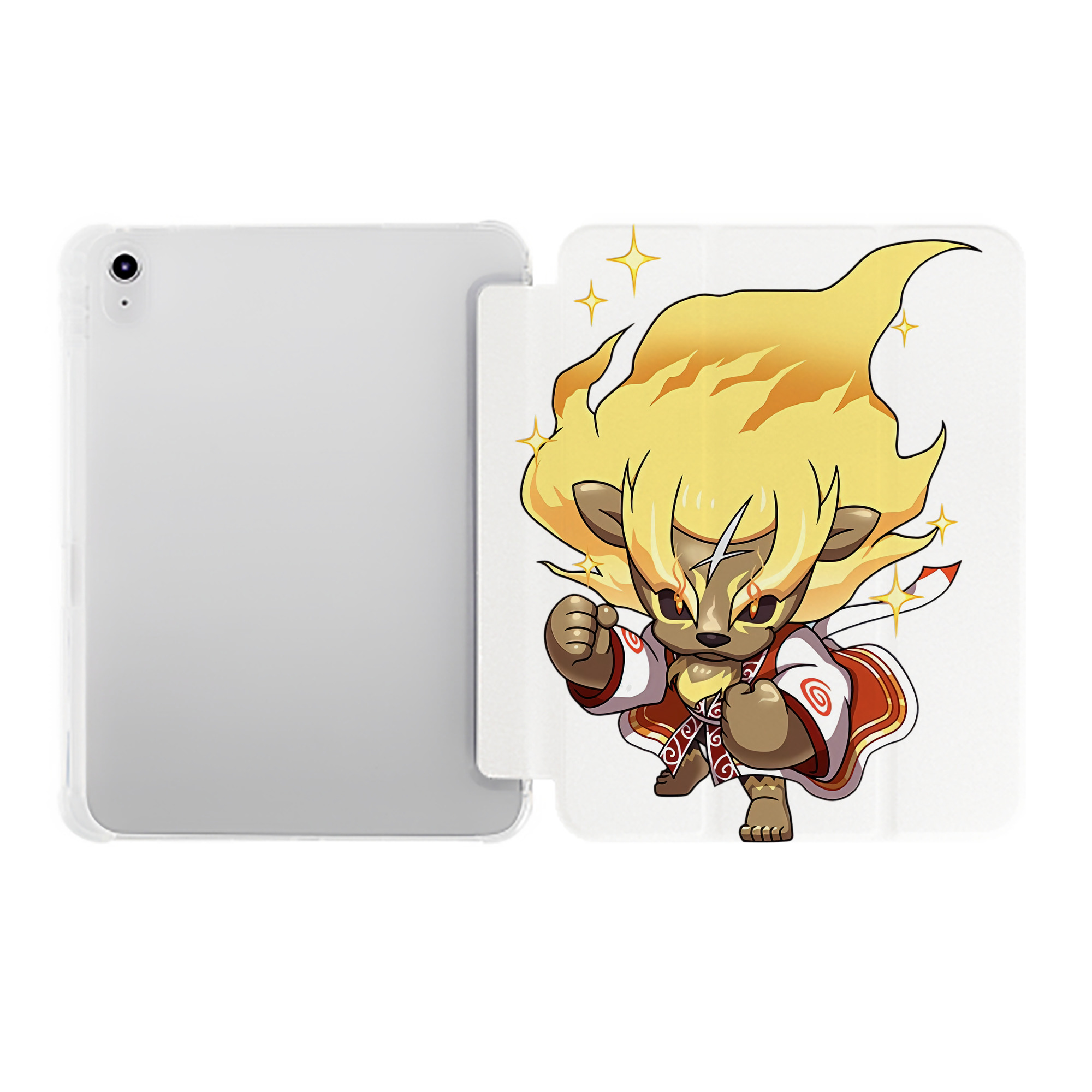 （画像用） 妖怪ウォッチ Yo-kai Watch IPad ケース ペン収納付き 三つ折りスタンド PUレザー×シリコン 対応機種9.5/10.5/10.9インチ